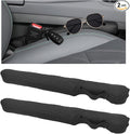2PCS Leather Car Seat Gap Filler, No-Drop Seat Side Gap Plug Crevice Blocker with Securing Strap, Elastic Filler Block The Gap Between Seats & Console for Truck SUV Sedan (Black)