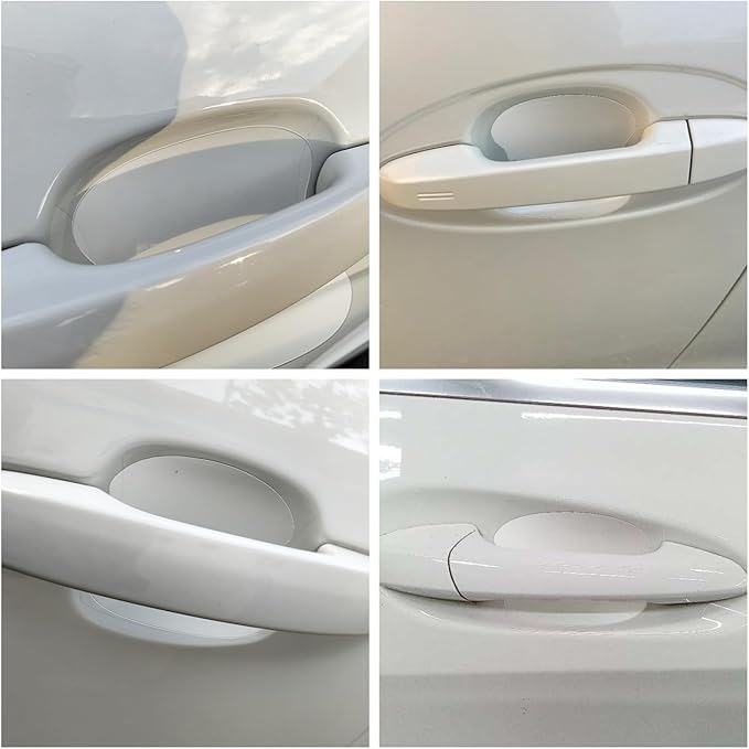 Sibba 20 PCS Car Door Handle Protectors Carbon Fiber Clear Protective Film Anti-Scratch Guard Self-Healing Paint Protection Decal Handle Cup Protector Universal Fit for All Vehicles SUVs Trucks