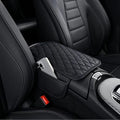 Rneswi Car Armrest Cover Leather Car Console Covers Box Pad with Pocket and Tissue Box Arm Rest Cover for Car for SUV Truck Sedan Vehicle (Thin-bark)