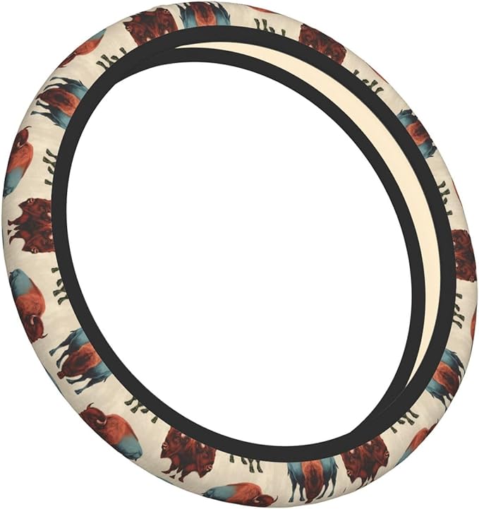 America Bison Universal Fit Steering Wheel Cover for Car, Truck, and SUV, Durable Steering Wheel Protection
