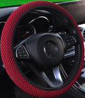 Hiflyer Car Steering Wheel Cover Women & Men, Universal 14.5-15 Inch Steering Wheel Covers, Soft Microfiber Car Wheel Cover Car Stuff Car Accessories Interior (Wine Red)