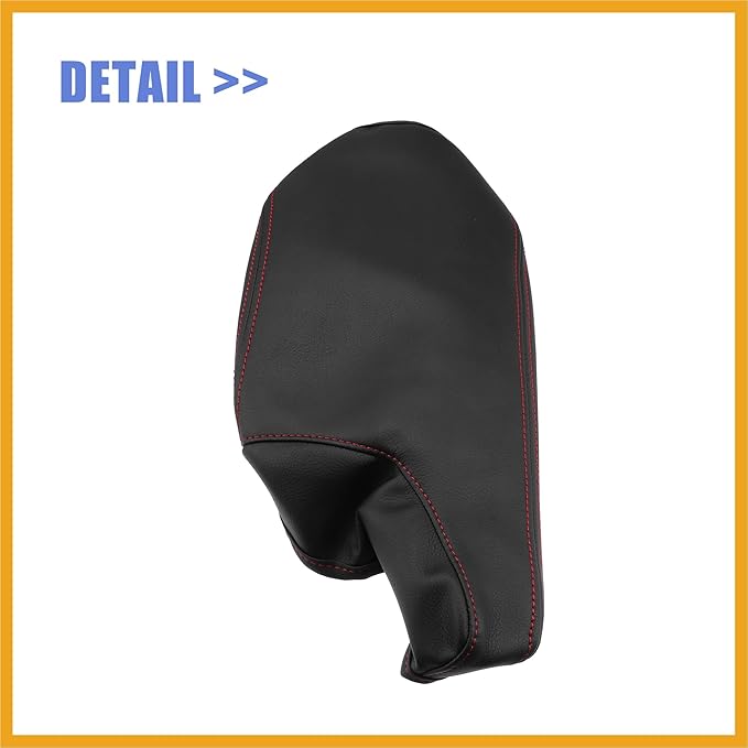 Car Center Console Armrest Cover for Mazda 3 2014-2016 Faux Leather Interior Arm Rest Cover Elbow Cushion Pad Black Red Stitches Replacement