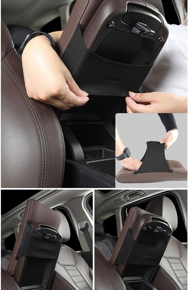 Car Armrest Box Pad for Honda Civic 2022-2025, Pu Leather Covers Arm Rest Cushion Protector Comfortable Center Console Decoration Accessories,32 * 20 * 5cm-White