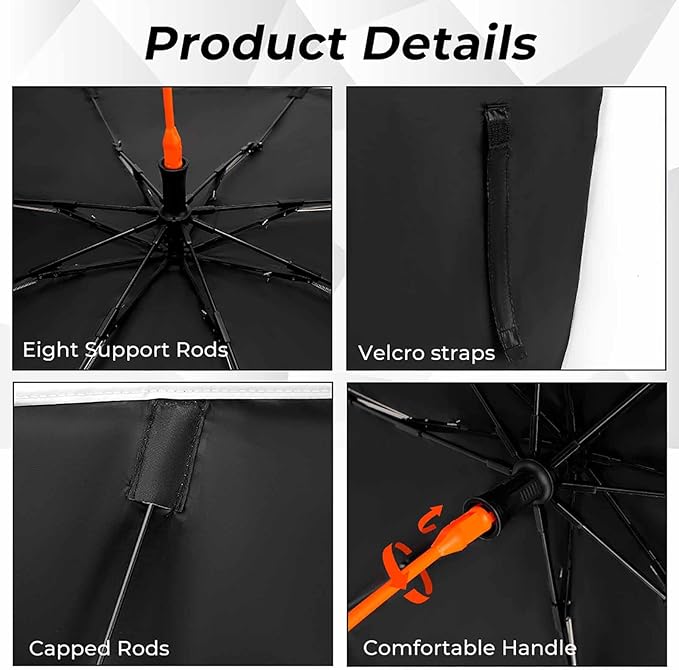 Buyidec Car Windshield Sunshade Umbrella Boho Vintage Elephant Foldable Car Windshield Sun Shade Cover Front Window Heat Insulation Protection Fit Most Vehicle 57 X 30 in