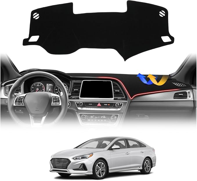 CARTIST Dashboard Cover for 2015-2019 Hyundai Sonata Accessories,4-Layer Suede Dash Mat,Non-Slip Sunshield Protector Anti-UV Anti-Glare