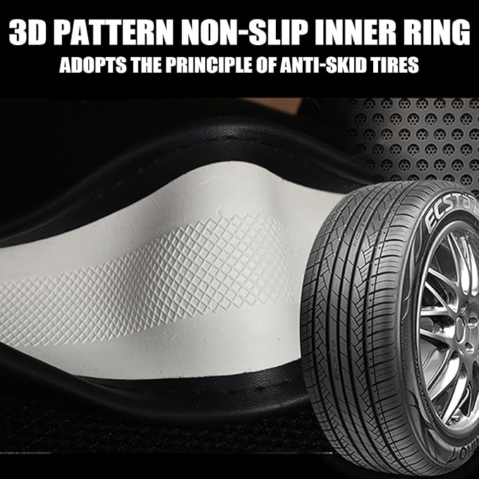 Car Steering Wheel Cover, Anti-Slip Leather Breathable Comfortable Automotive Steering Wheel Cover Protector Decoration for Men and Women, 15 Inch Universal for SUV, Truck, RV（Wine Red）