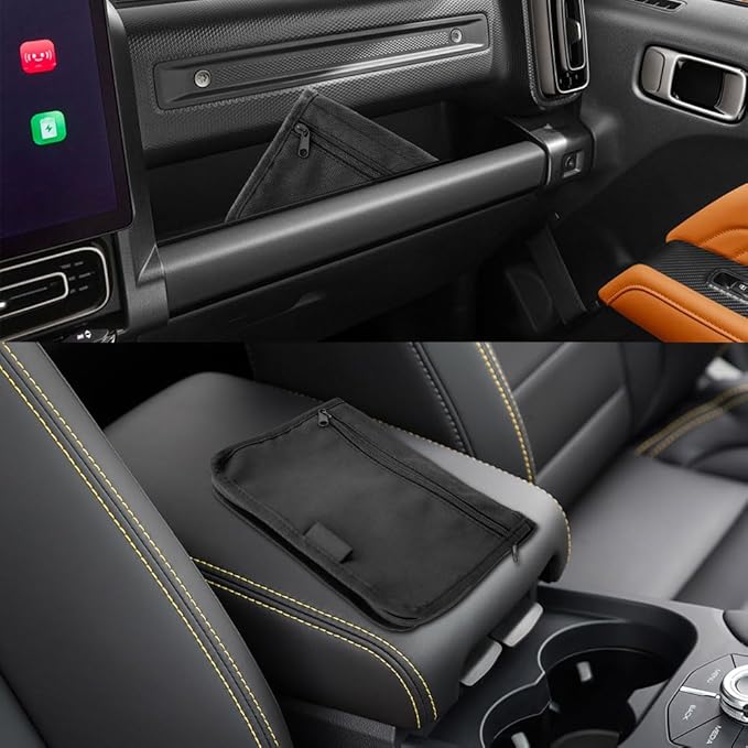 Car Registration and Insurance Holder, Vehicle Glove Box Organizer, Black Car Compartment Document Storage Bag, Automotive Interior Supplies for Essential Driver License and Various Cards
