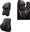 Car Lumbar Support and Neck Pillow Kit for Ford Mustang MACH-E 2020-2025, Ergonomic Memory Foam Headrest Pillow Back Cushion for Neck Back Pain Relief