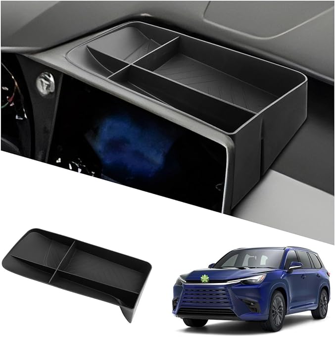 Ruiya 2024-2026 TX350 Behind Screen Organizer for Leuxs TX350 Accessories TPE Dash Storage Tray Compatible with 2024 2025 2026 Leuxs TX 350/TX 350 Premium/TX 500h F Sport/TX 550h+/TX 550h+ Luxury