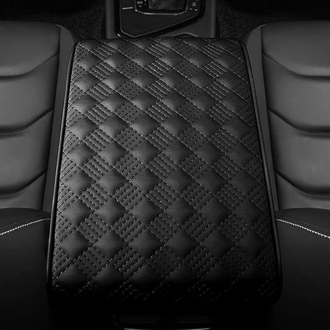 Car Armrest Cushion, Automotive Anti-Scratch Leather Memory Foam Center Console Pad Cover Protector Elbow Pillow Armrest Seat Box with Organizer Pockets Storage Bag, Universal Fit