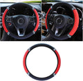 Bling Soft Leather Steering Wheel Cover, 15 Inch Colorful Rhinestones Auto Elastic Protector with Crystal Diamond for Women Girls, Car Accessories for Most Cars, SUVs (Red)