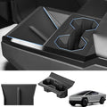 2PCS Center Console Silicone Pad for Wireless Charging Space and Cup Holder Insert, Auto Interior Anti-Slip Protector Pad Accessories Black