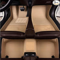KaiLaiCarCustom Automotive Car Floor Mats for 99.99% Sedan SUV Sports Car Men Women Protection Full Coverage Pads Anti-Slip Leather Floor Lining (Beige Strip, B- Long Stripes)