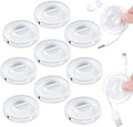 9 Pcs Charging Cord Organizer Portable Charger Cord Holder Round Storage Cable Winder Retractable Cable Management Flexible USB Cable Reel for Home Office Classroom, Transparent