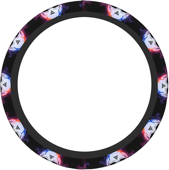 Cool Funny Crying Skull Neoprene Steering Wheel Covers Women Men Car Accessories, Universal 15 Inch Fit Auto, Suvs, Truck