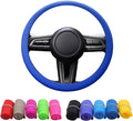 Cool Non-Slip Silicone Steering Wheel Protector,Soft Protective Cover,Non-Slip Steering Wheel Cover (Dark Blue)
