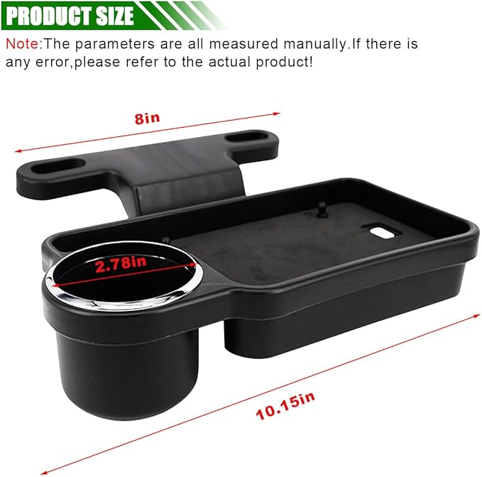 Car Cup Holder Tray, Detachable Eating Organizer Backseat Car Tray, Car Back Seat Organizer Foldable Desing, Automotive Accessories for Most Vehicles