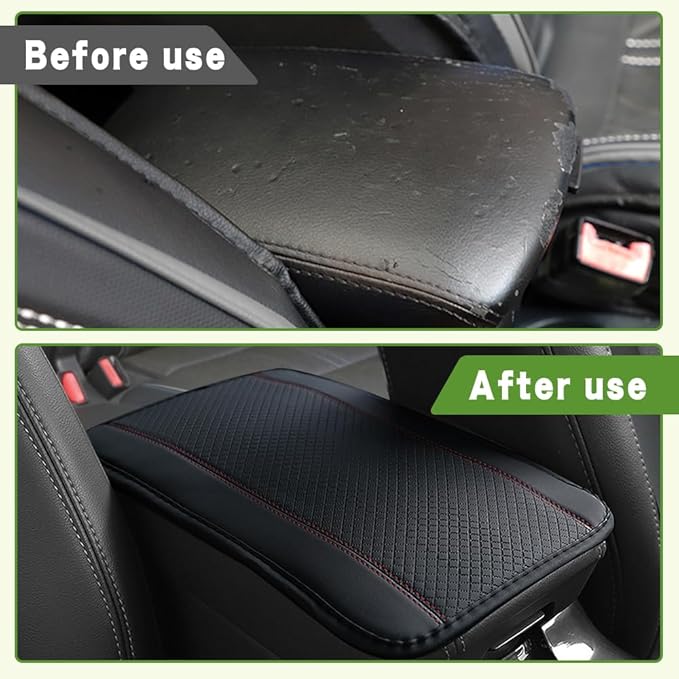 Car Center Console Armrest Pad, 12.6X 7.2 Inch PU Leather Waterproof Auto Armrest Seat Box Cover Protector, Car Center Console Cover, Universal Car Interior Accessories for Cars, Trucks, SUVs