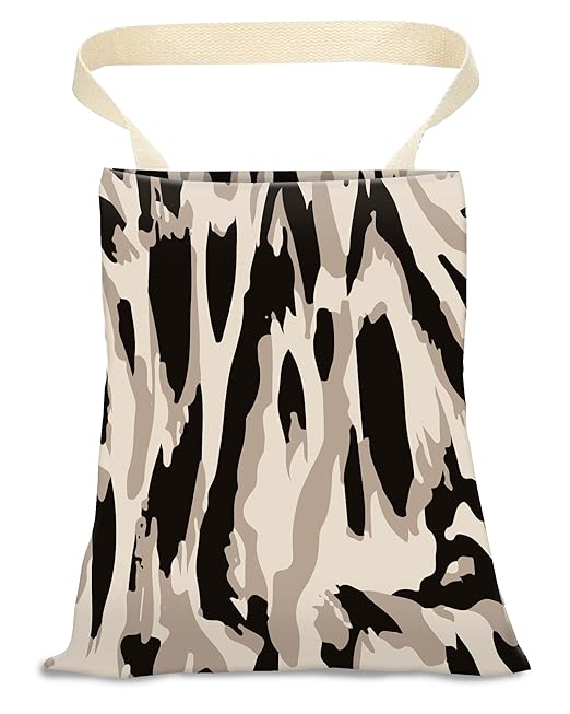 ANKVRP Car Trash Can, Durable Hanging Car Trash Garbage Bag, Cute Automotive Garbage Cans Organizer, Black White Zebra Print