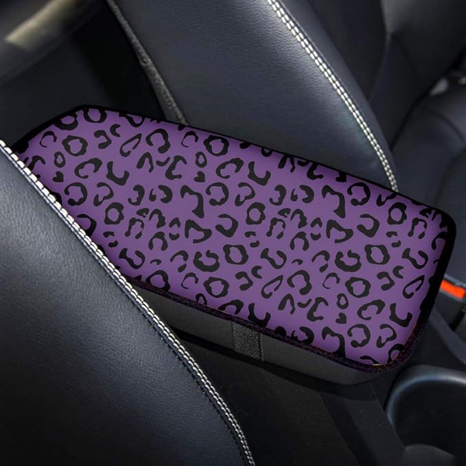 Leopard Design Universal Car Center Console Arm Rest Cushion Auto Armrest Cover Pad Protector Fit for Most Sedan SUV Truck