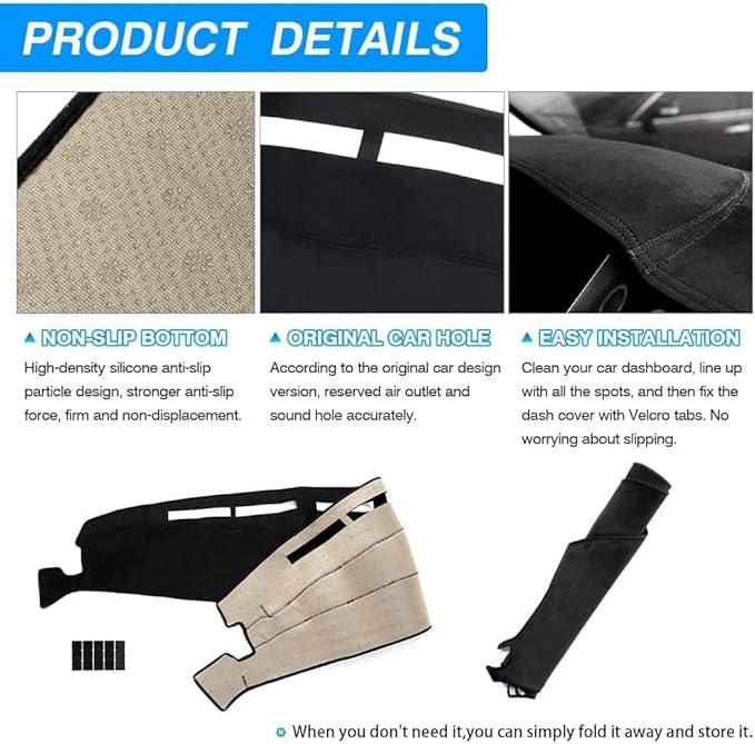 Cartist Dashboard Mats Compatible with Ford F150 F250 F350 1992 1993 1994 1995 1996 Dash Board Cover Mat Anti-Slip Carpet Sunshield Protector