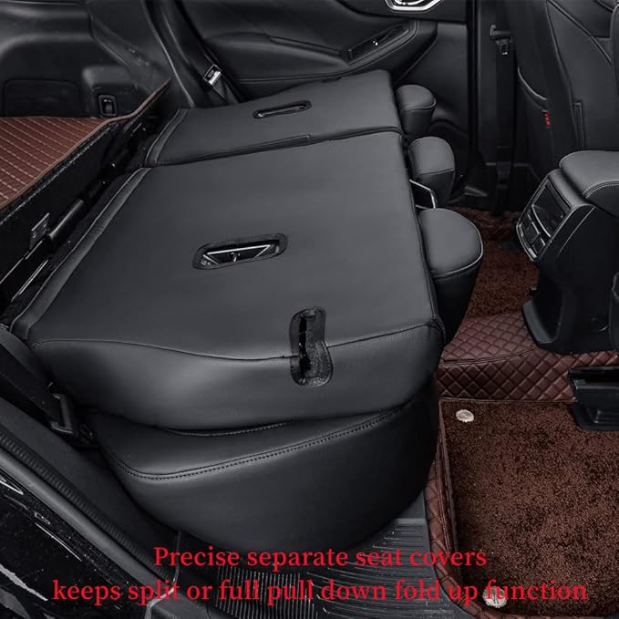 coverdream Custom Seat Covers Compatible with Select Subaru Legacy 2015 2016 2017 2018 2019 Models - Leatherette (Black/Red,Full Set)