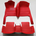 Custom Making Car Floor Mats Protection Pads for 99% Sedan/Coupe/Hatchback/SUV/Pickup Men Women Car Floor Mats Coverage Pads Anti-Slip Leather Floor Lining (Red+Red Stripe)