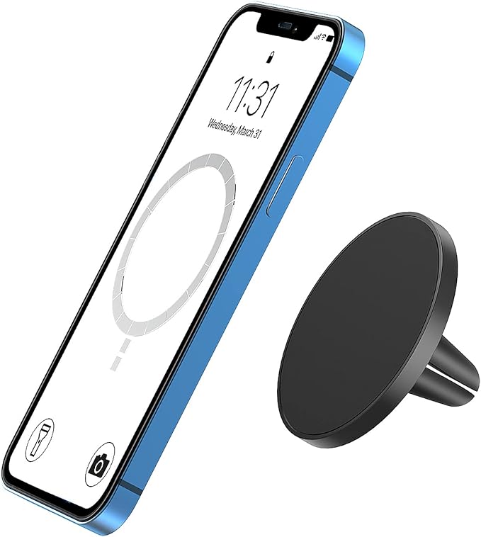 TechMatte MagGrip Car Vent Mount, Magnetic Air Vent Smartphone Holder for iPhone 17 16 15 14 13 12 Series