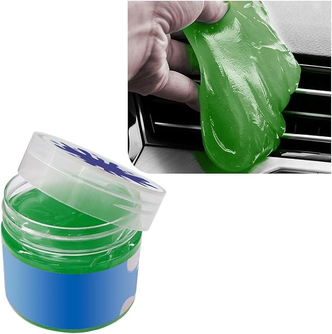 Car Cleaning Gel, No-Scratch Automotive Dust Cleaning Putty, Car Interior Cleaner Slime with Adsorption Capacity, Universal Vehicle Detailing Supplies for Most Cars (Green)