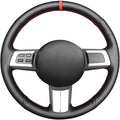 MEWANT Steering Wheel Cover for Mazda MX-5 2006-2014 / RX-8 2009-2013 / CX-7 CX7 2007-2009 Hand-Stitch Black Microfiber Leather Steering Wheel Wrap