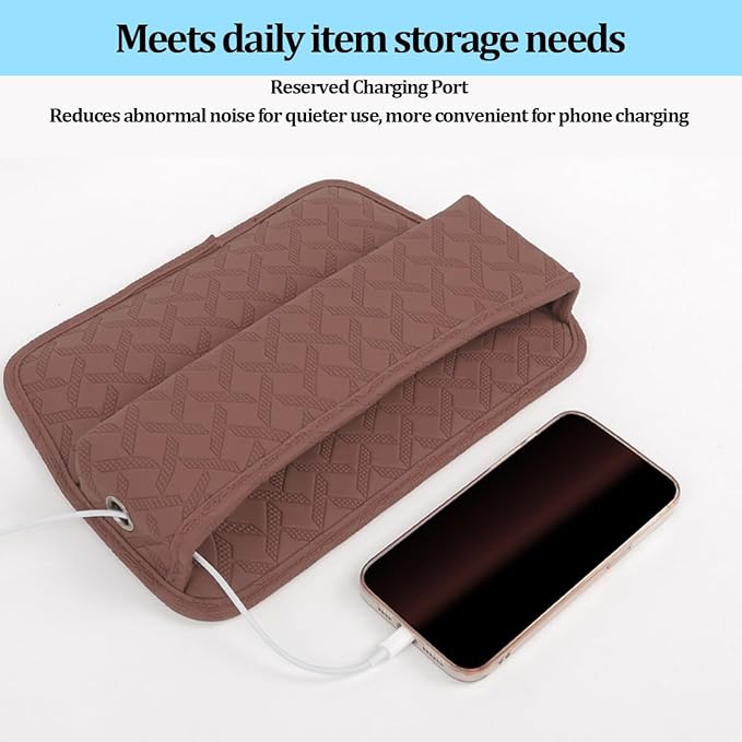 Car Seat Gap Filler Organizer, Leather Console Side Gap Filler Storage Box for Storing Phones Keys, No-Drop Automotive Seat Crevice Blocker Organizer, Universal for Truck SUV Sedan (Brown)