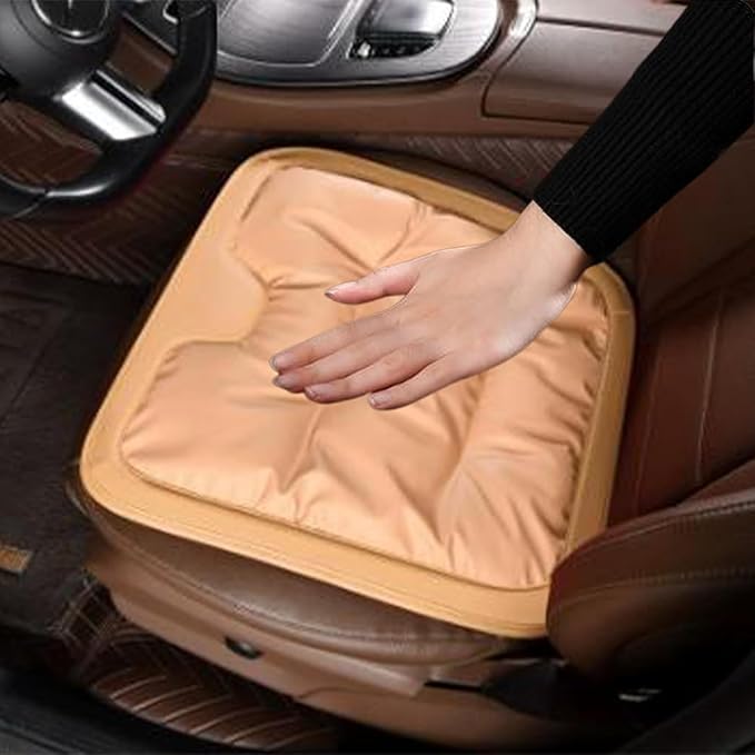 Livena Car Seat Cushion for Long Driving, Livena Lumbar Comfortable Memory Foam Car Seat Cushion, Universal Anti-Slip Seats Covers Front (Brown)