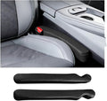 2PCS Car Seat Gap Filler, Leather Vehicle Seat Crevice Blocker Stopper to Prevent Things from Dropping, No-Drop Automotive Interior Console Catcher Plug, Universal for Vehicles (Black)