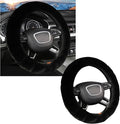 Ziciner Elastic Fuzzy Steering Wheel Cover, 15'' Soft Steering Wheel Protector for Warm Winter, Anti-Slip Fluffy Car Wheel Covers, Universal Car Interior Decor Accessories for Women Men (Black)