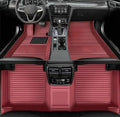 Custom Personalized Floor Mats for Cars，Luxury Full Coverage All Weather Car Floor Mats，Anti-Slip Leather Car Mat Set ，Custom Floor Mats for 99% of Cars, Trucks & SUVs (Streak Wine red)