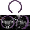 Mandark Car Steering Wheel Cover, Suede Sport Vehicle Steer Wheel Protector Fitting 15 Inch, Non-Slip Comfortable Automotive Interior Decoration Accessories, Universal for Most Cars (Purple)