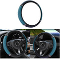 LoyaForba Bling Soft Leather Steering Wheel Cover, 15 In Colorful Rhinestones Auto Elastic Steering Wheel Protector, Sparkly Crystal Diamond for Women Girls, Car Accessories for Most Cars (Dark Green)