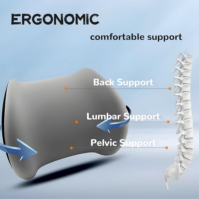 Car Headrest & Lumbar Support Cushion, Car Headrest and Lumbar Support, Ergonomic Car Seat Headrest & Lumbar Cushion, Car Head Rest and Lumbar Pillow Set for Neck Back Pain Relief (Coffee)