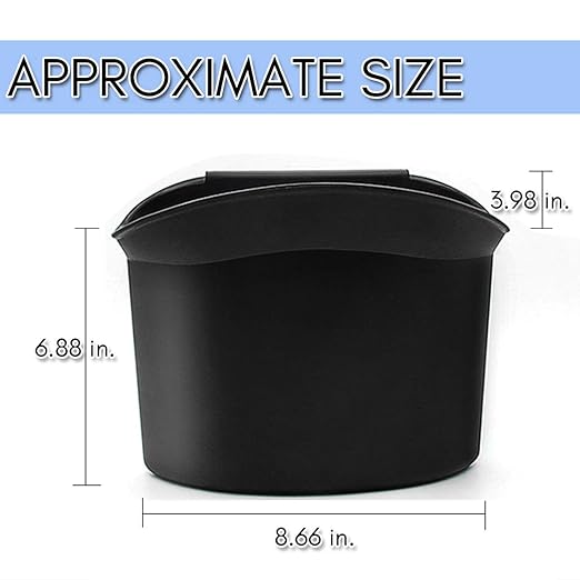 ZONETECH Portable Hanging Mini Car Garbage Can – Classic Black Trash Container - Premium Quality Automotive Universal Compact Traveling Wastebasket for Vehicle,Office, Home (1-Pack)