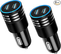 2Pack 60W USB Car Charger, 2 Ports Fast Charging Cigarette Lighter Adapter, Type C Mini Car Charger Adapter, Rapid Plug Power Delivery Compatible with iPhone Android Tablet or Other USB Device