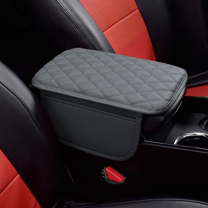 Arm Rest Cover Car for Audi A6 Avant 4G C7 2011 2012 2013 2014 2015 2016 2017 2018, Car Center Console Cushion Pad Comfortable Protector Waterproof Car Accessories,Grey