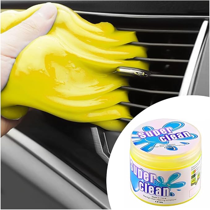 Cleaning Gel for Car, Universal Vehicle Interior Detailing Cleaning Putty Gel, Detail Cleaner Tools for Keyboard Vent PC Laptop Camera, Automotive Duster Remover Cleaner Accessories (Yellow)