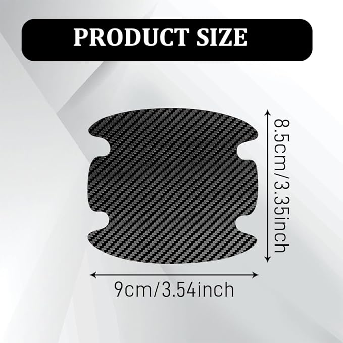 4PCS Car Door Handle Scratch Protectors, Car Door Handle Sticker, Carbon Fiber Anti-Scratches Auto Bowl Protectors, Waterproof Cup Paint Guard Protective Films for Most Vehicles (Black 4PCS)