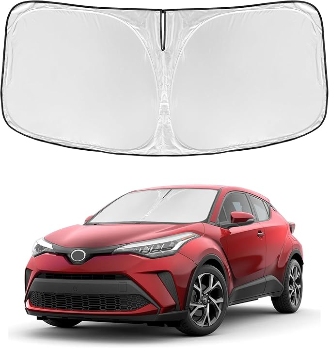 for Toyota CHR 2018-2024 Windshield Sun Shade - 4 Layers Car Sunshades for Front Windows Shade Cover Custom Fit CHR Sun Visor 240T Retractable Shade Blocks UV Rays Car Accessories