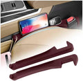 2PCS Car Seat Gap Filler Organizer with Side Hooks + Grooves,3 in 1 Car Seat Side Gap Filler for Filling Crevices and Storing Items,Updated No Drop Seat Guard Vehicle Accessories (Red)