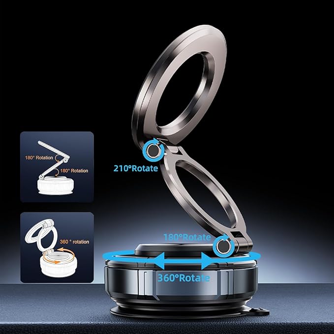Car Phone Holder [Upgraded Strongest Magnetic Military-Grade Suction Cup] for Magsafe Magnetic 360° Adjustable Dashboard Windshield Vacuum Phone Mount Universal Automobile Cradle Cell Phone Stand