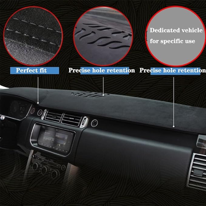 Dashboard Covers for Wrangler JK 2007-2017,Premium Flannel Fabric Anti-Glare & Non-Slip Dash Pad,Custom Fit,Flannel