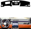 leather dashboard cover Compatible with Mercedes S Class（HUD） 2021-2024，dash cover（black）