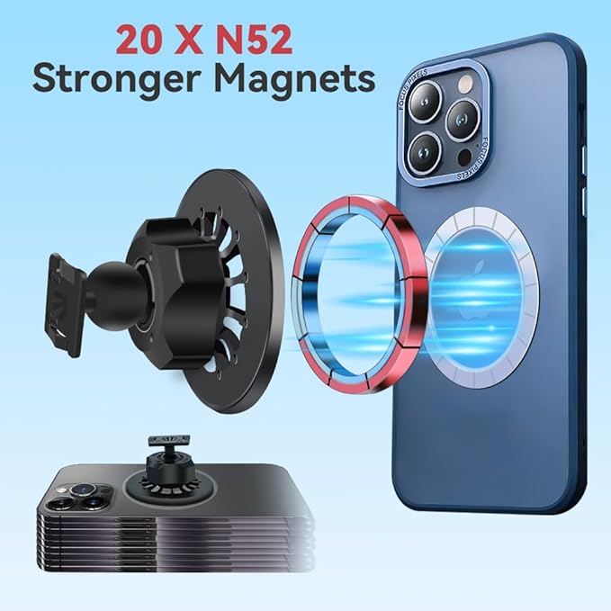 BEERTE fits for Magsafe Car Mount for Honda Civic 2022-2026 [20 Strong Magnets] Magnetic Phone Holder for iPhone 17 16 15 14 13 MagSafe Case Car Air Vent Cell Phone Navigation Automobile Cradles