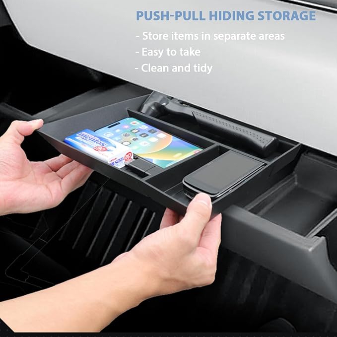 Glove Box Organizer Tray Compatible, Co-Pilot Gloves Storage Box Center Console Organizer Console Tray PJ0004